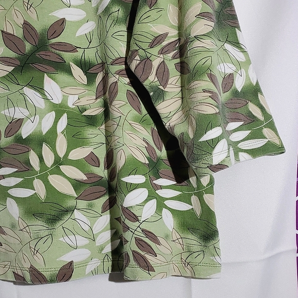 Carroll Reed Green Leaf/Fern 3/4 Sleeve Cotton Shirt - Size XLarge - Picture 5 of 13